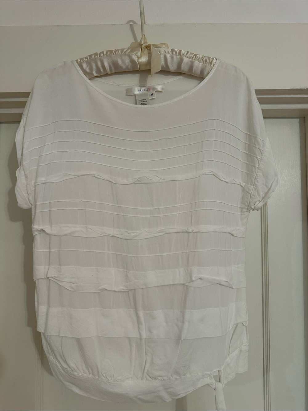 White Layered Short-Sleeve Women's Top by Studio M